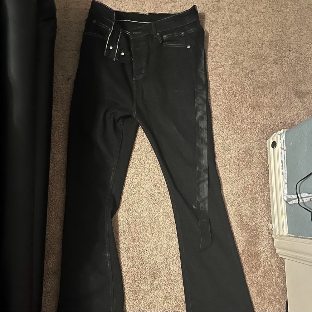 Rick Owens Flared Black Denim